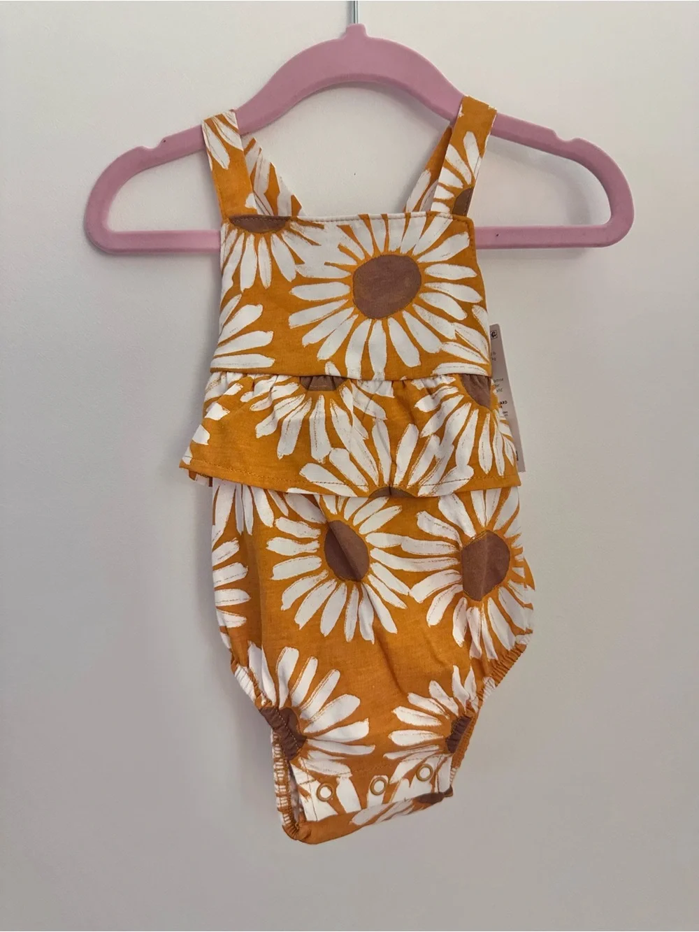 Carter’s Sunflower Baby Orange Romper Size 3 Months New with Tags